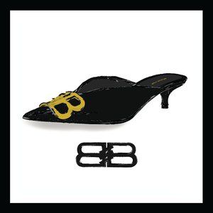 Witchy B1 original fashion art. Fan art fashion print in custom frame 12x12